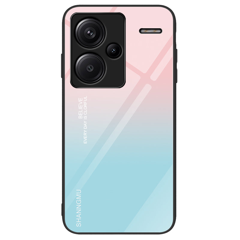 For Xiaomi Redmi Note 13 Pro+ 5G Cell Phone Cases Pattern Printing Tempered Glass+PC+TPU Shell