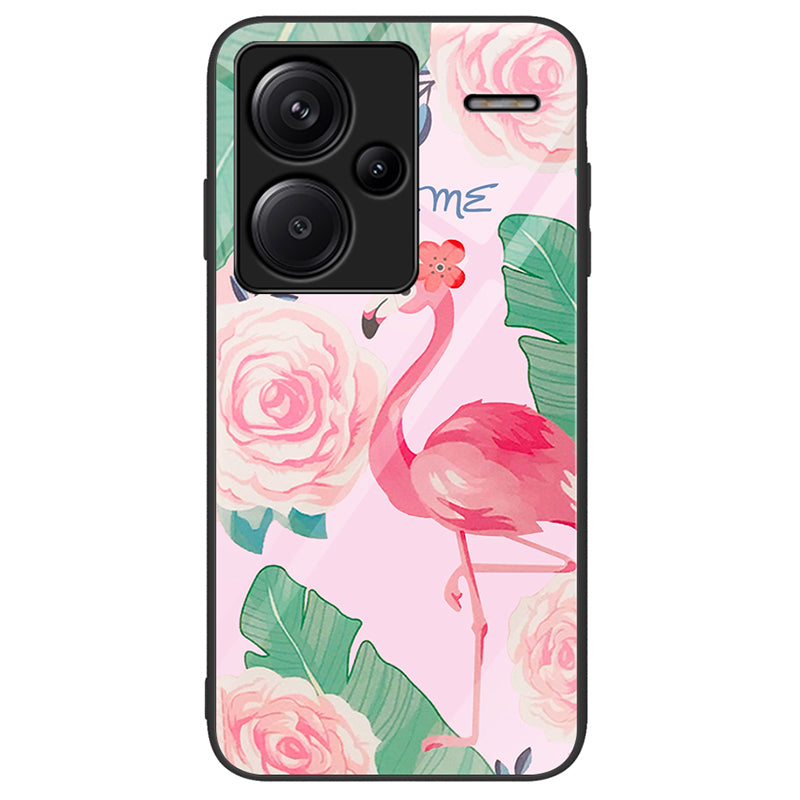 For Xiaomi Redmi Note 13 Pro+ 5G Cell Phone Cases Pattern Printing Tempered Glass+PC+TPU Shell