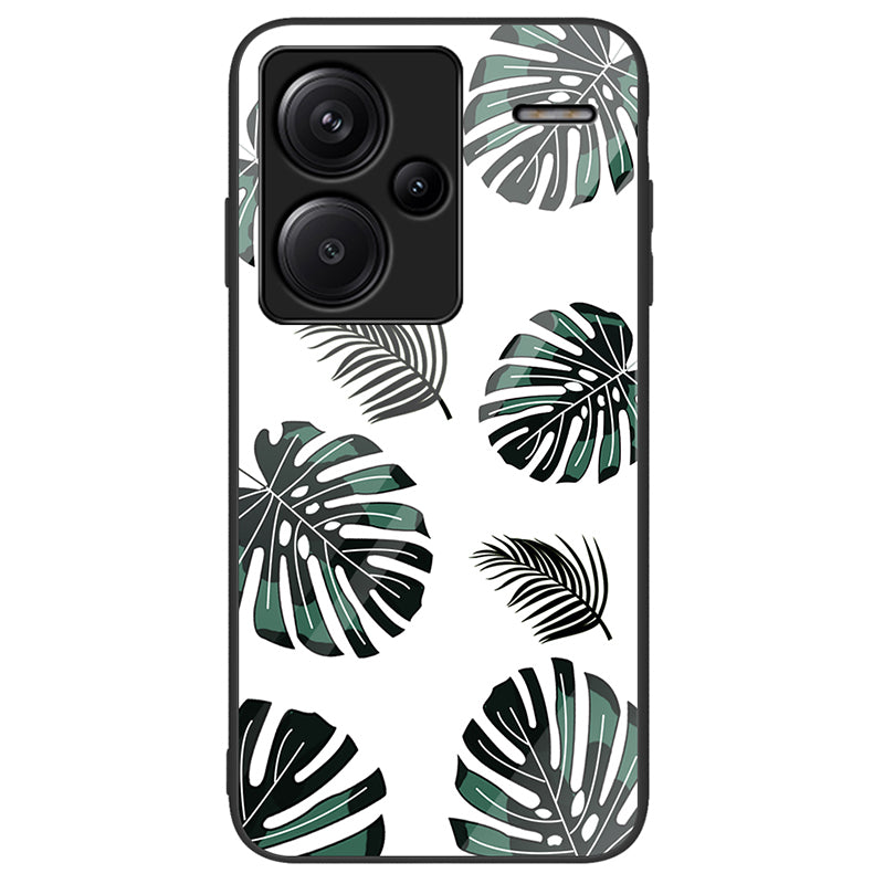 For Xiaomi Redmi Note 13 Pro+ 5G Cell Phone Cases Pattern Printing Tempered Glass+PC+TPU Shell