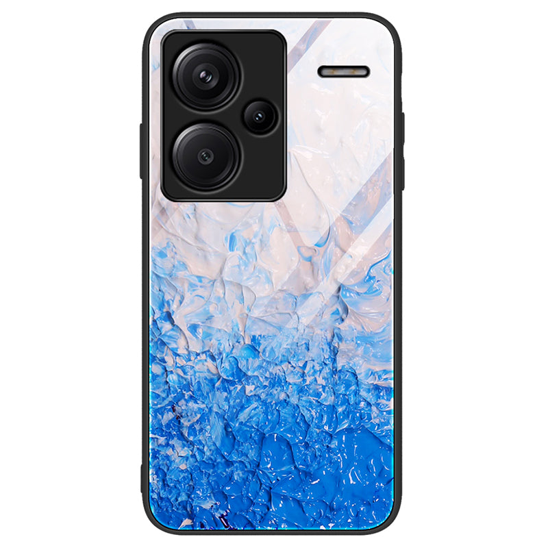 For Xiaomi Redmi Note 13 Pro+ 5G Cell Phone Cases Marble Pattern Tempered Glass Cover