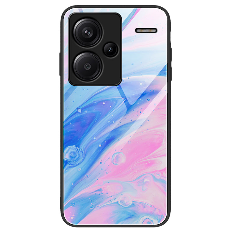For Xiaomi Redmi Note 13 Pro+ 5G Cell Phone Cases Marble Pattern Tempered Glass Cover