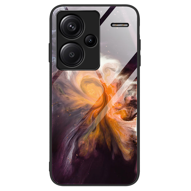For Xiaomi Redmi Note 13 Pro+ 5G Cell Phone Cases Marble Pattern Tempered Glass Cover