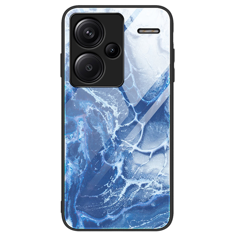 For Xiaomi Redmi Note 13 Pro+ 5G Cell Phone Cases Marble Pattern Tempered Glass Cover