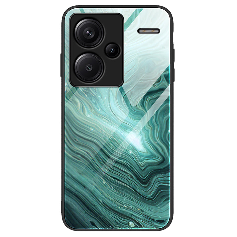 For Xiaomi Redmi Note 13 Pro+ 5G Cell Phone Cases Marble Pattern Tempered Glass Cover