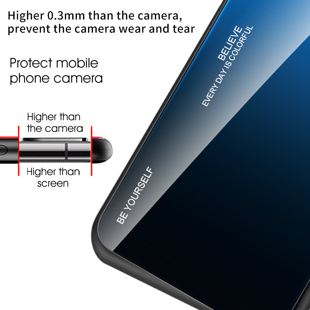 For Xiaomi Redmi Note 13 Pro 5G / Poco X6 5G Case Gradient Tempered Glass+PC+TPU Phone Cover