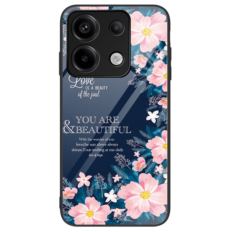 Phone Case for Xiaomi Redmi Note 13 Pro 5G / Poco X6 5G Cover Pattern Printing Tempered Glass+PC+TPU Shell