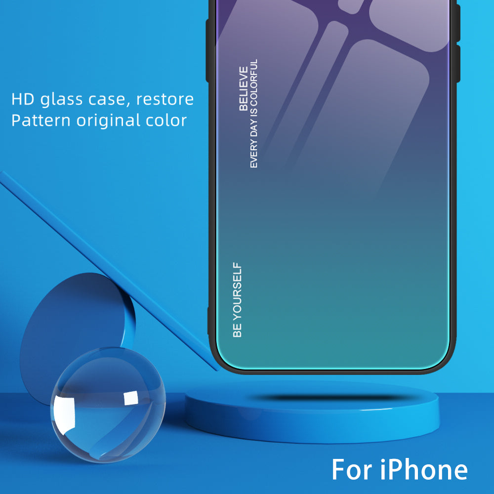 For Xiaomi Redmi Note 13 Pro 4G / Poco M6 Pro 4G Cell Phone Case Tempered Glass+PC+TPU Gradient Cover