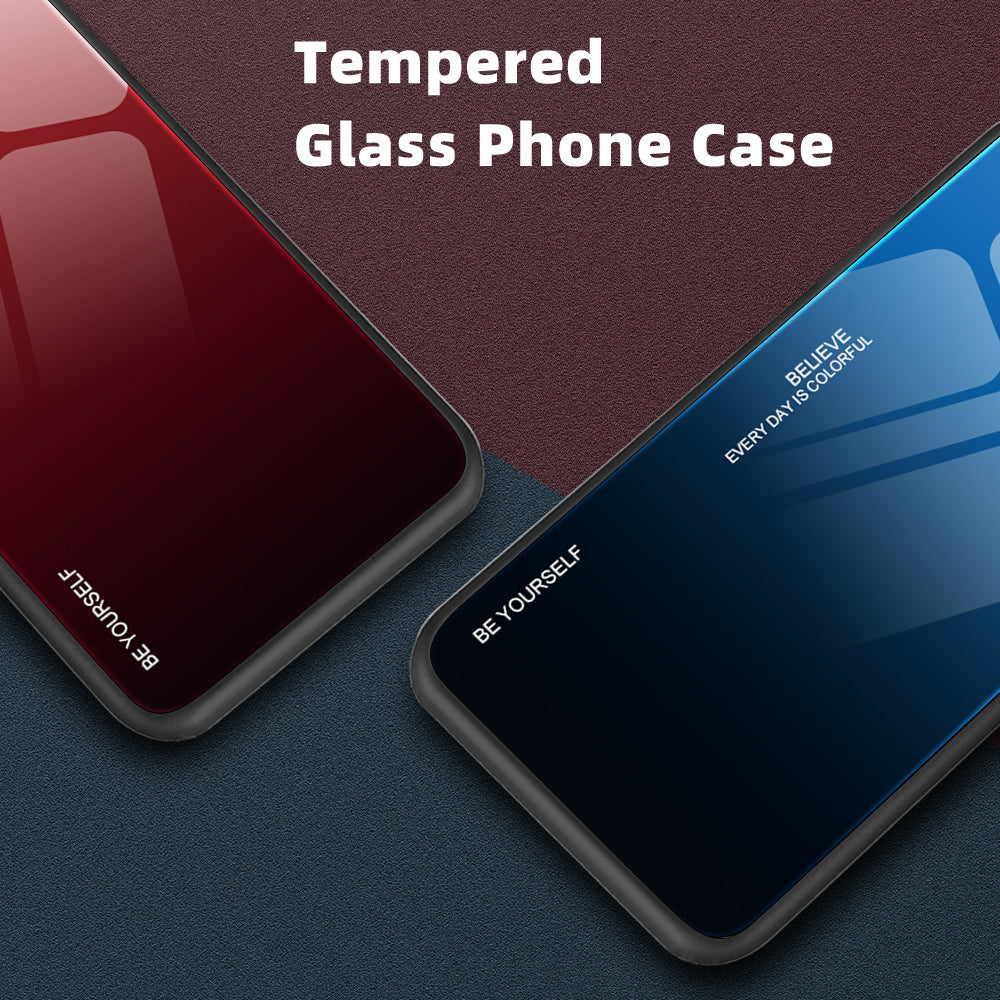 For Xiaomi Redmi Note 13 Pro 4G / Poco M6 Pro 4G Cell Phone Case Tempered Glass+PC+TPU Gradient Cover