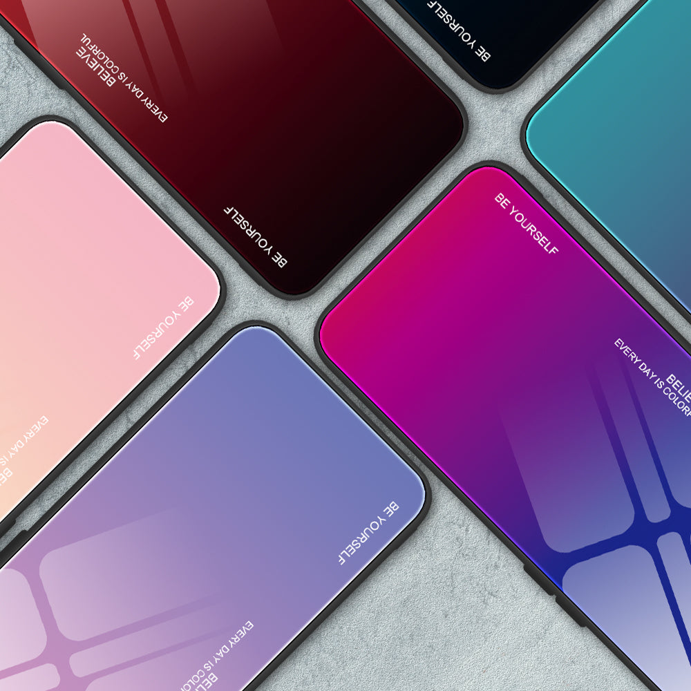 For Xiaomi Redmi Note 13 Pro 4G / Poco M6 Pro 4G Cell Phone Case Tempered Glass+PC+TPU Gradient Cover