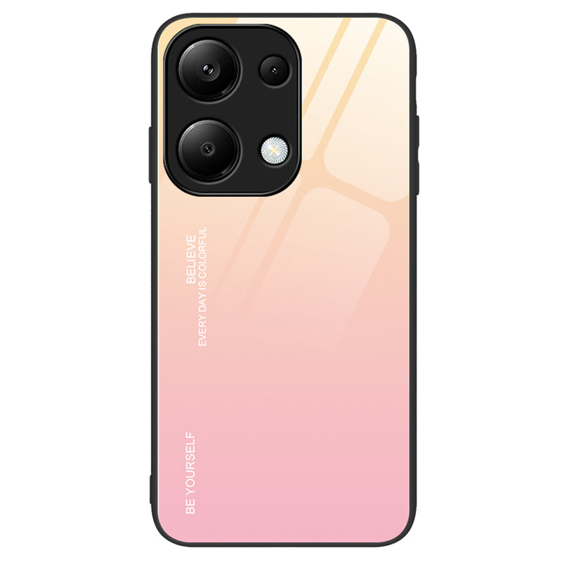 For Xiaomi Redmi Note 13 Pro 4G / Poco M6 Pro 4G Cell Phone Case Tempered Glass+PC+TPU Gradient Cover
