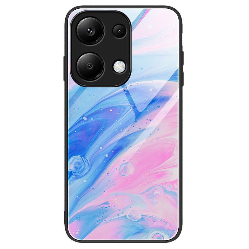 For Xiaomi Redmi Note 13 Pro 4G / Poco M6 Pro 4G Case Marble Pattern Tempered Glass Phone Back Protector