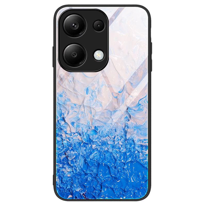 For Xiaomi Redmi Note 13 Pro 4G / Poco M6 Pro 4G Case Marble Pattern Tempered Glass Phone Back Protector
