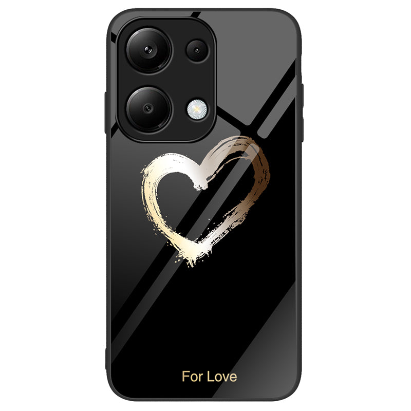 For Xiaomi Redmi Note 13 Pro 4G / Poco M6 Pro 4G Phone Cover Pattern Printing Tempered Glass+PC+TPU Case