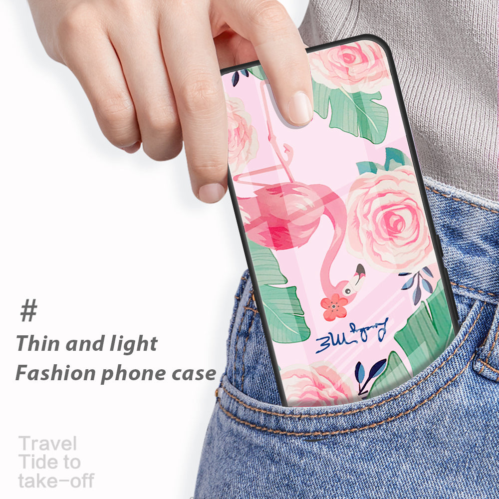 For Xiaomi Redmi Note 13 Pro 4G / Poco M6 Pro 4G Phone Cover Pattern Printing Tempered Glass+PC+TPU Case