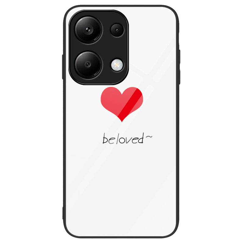 For Xiaomi Redmi Note 13 Pro 4G / Poco M6 Pro 4G Phone Cover Pattern Printing Tempered Glass+PC+TPU Case