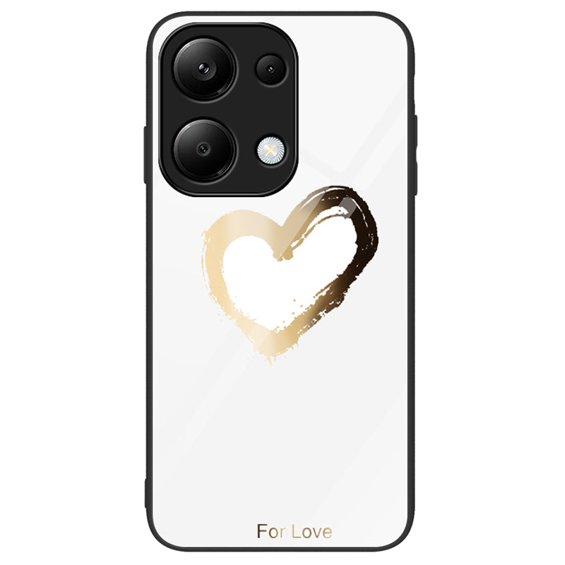 For Xiaomi Redmi Note 13 Pro 4G / Poco M6 Pro 4G Phone Cover Pattern Printing Tempered Glass+PC+TPU Case