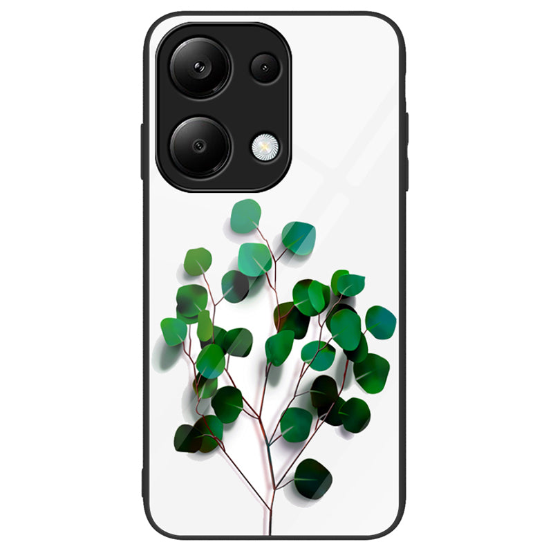 For Xiaomi Redmi Note 13 Pro 4G / Poco M6 Pro 4G Phone Cover Pattern Printing Tempered Glass+PC+TPU Case