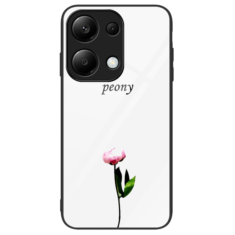 For Xiaomi Redmi Note 13 Pro 4G / Poco M6 Pro 4G Phone Cover Pattern Printing Tempered Glass+PC+TPU Case