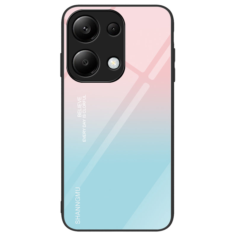 For Xiaomi Redmi Note 13 Pro 4G / Poco M6 Pro 4G Phone Cover Pattern Printing Tempered Glass+PC+TPU Case