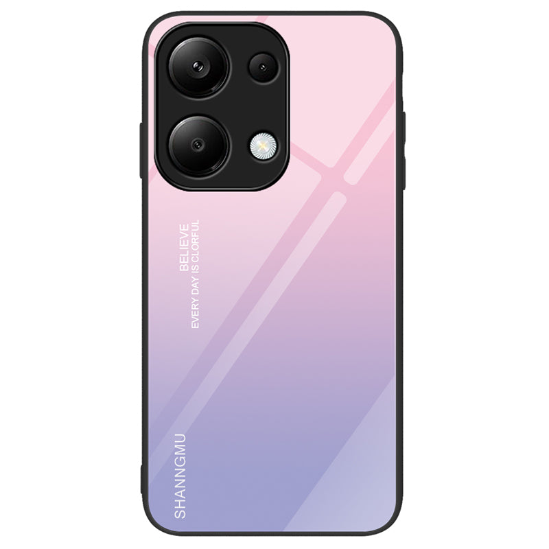 For Xiaomi Redmi Note 13 Pro 4G / Poco M6 Pro 4G Phone Cover Pattern Printing Tempered Glass+PC+TPU Case