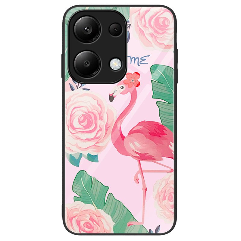 For Xiaomi Redmi Note 13 Pro 4G / Poco M6 Pro 4G Phone Cover Pattern Printing Tempered Glass+PC+TPU Case
