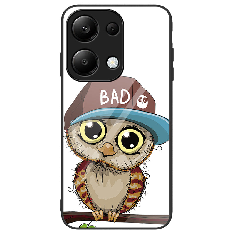 For Xiaomi Redmi Note 13 Pro 4G / Poco M6 Pro 4G Phone Cover Pattern Printing Tempered Glass+PC+TPU Case