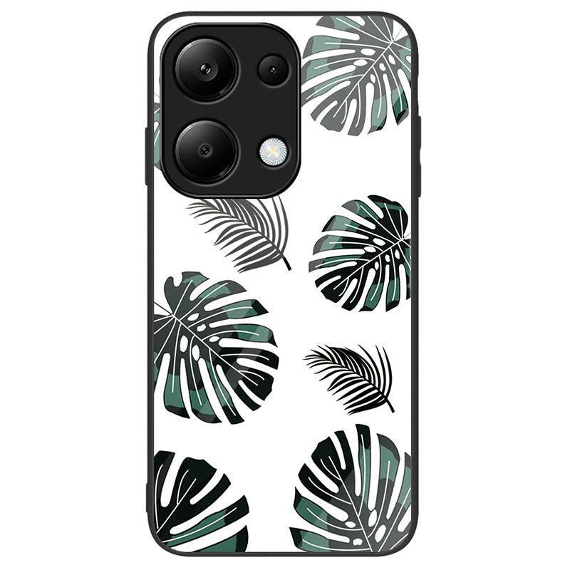 For Xiaomi Redmi Note 13 Pro 4G / Poco M6 Pro 4G Phone Cover Pattern Printing Tempered Glass+PC+TPU Case