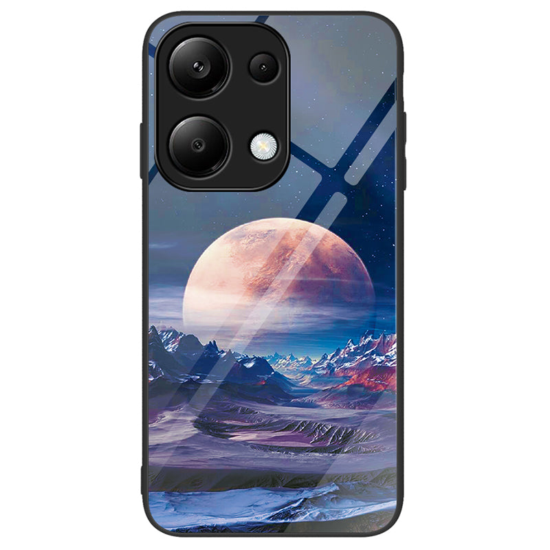 For Xiaomi Redmi Note 13 Pro 4G / Poco M6 Pro 4G Phone Cover Pattern Printing Tempered Glass+PC+TPU Case