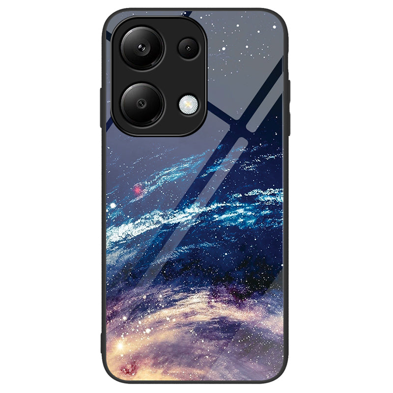 For Xiaomi Redmi Note 13 Pro 4G / Poco M6 Pro 4G Phone Cover Pattern Printing Tempered Glass+PC+TPU Case
