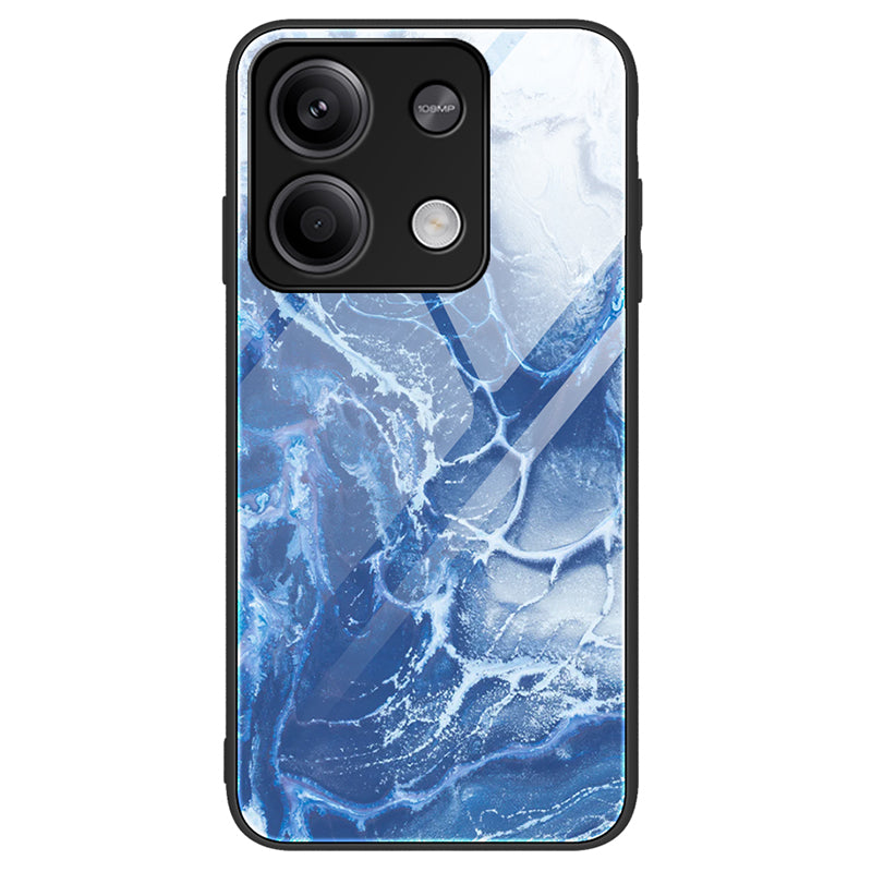 For Xiaomi Redmi Note 13 5G Case Anti-Scratch Marble Pattern Tempered Glass Back Cover