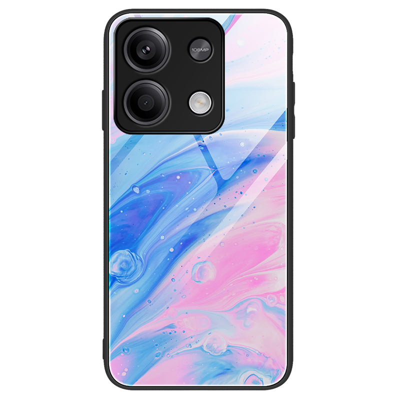 For Xiaomi Redmi Note 13 5G Case Anti-Scratch Marble Pattern Tempered Glass Back Cover