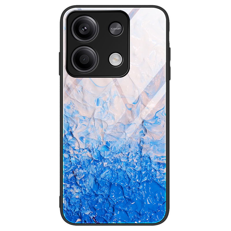 For Xiaomi Redmi Note 13 5G Case Anti-Scratch Marble Pattern Tempered Glass Back Cover