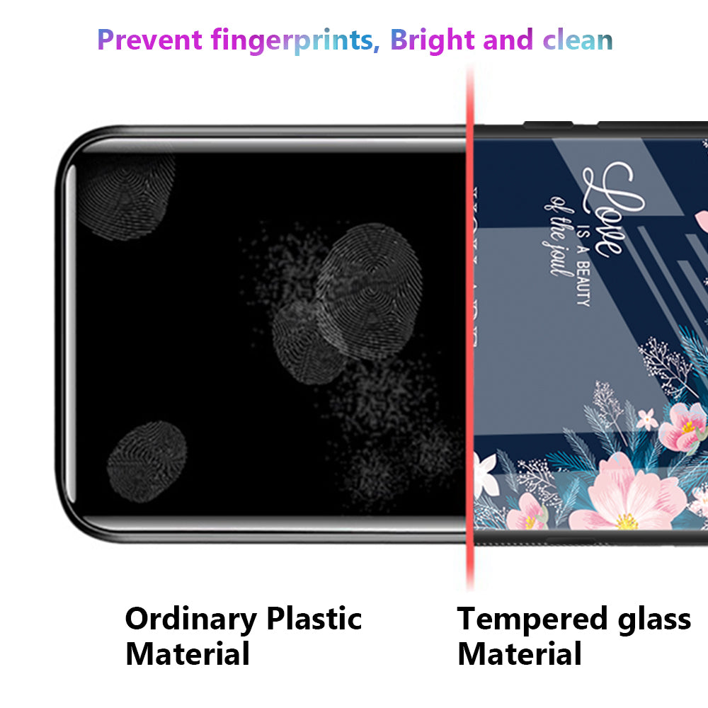 For Xiaomi Redmi Note 13 5G Tempered Glass Back Cover Pattern PC+TPU Protective Phone Case