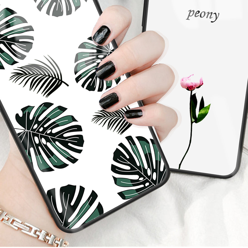 For Xiaomi Redmi Note 13 5G Tempered Glass Back Cover Pattern PC+TPU Protective Phone Case