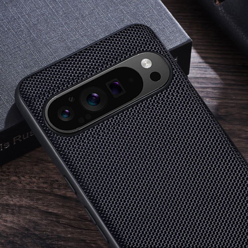 For Google Pixel 9 Pro Case Nylon Coated TPU Dual Layer Armor Phone Cover