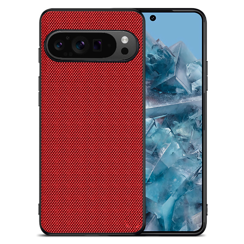 For Google Pixel 9 Pro Case Nylon Coated TPU Dual Layer Armor Phone Cover