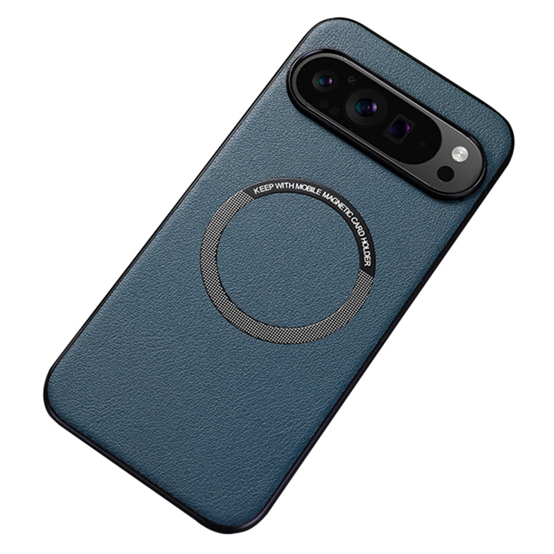 For Google Pixel 9 Pro Magnetic Case PU Leather+TPU Scratch-Resistant Back Cover