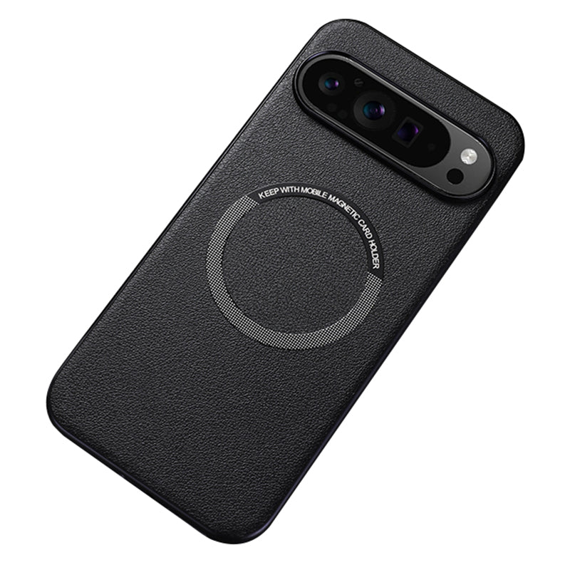 For Google Pixel 9 Pro Magnetic Case PU Leather+TPU Scratch-Resistant Back Cover