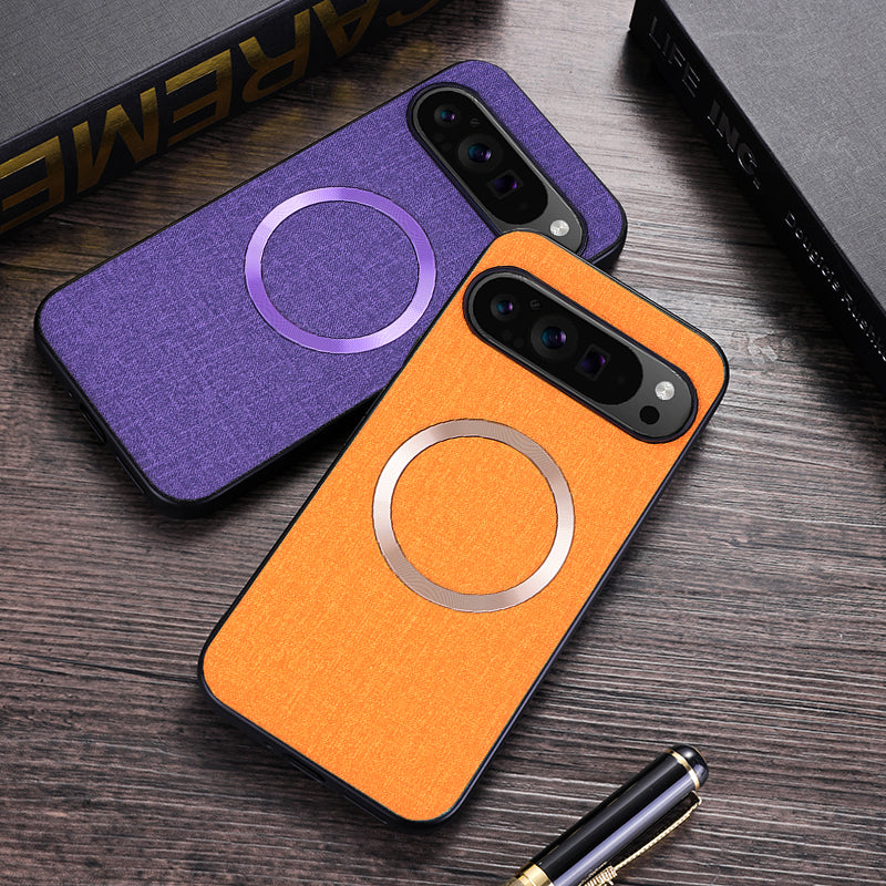 For Google Pixel 9 Case Soft TPU Cloth Texture Magnetic Phone Cover