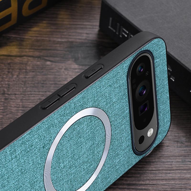 For Google Pixel 9 Case Soft TPU Cloth Texture Magnetic Phone Cover