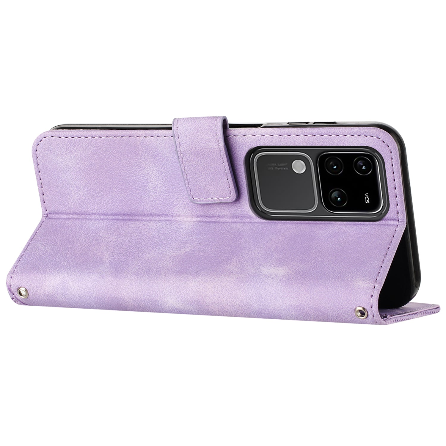 For vivo S18 5G / S18 Pro 5G / V30 5G / V30 Pro 5G Case Triangle Imprinted Leather Phone Cover with Stand