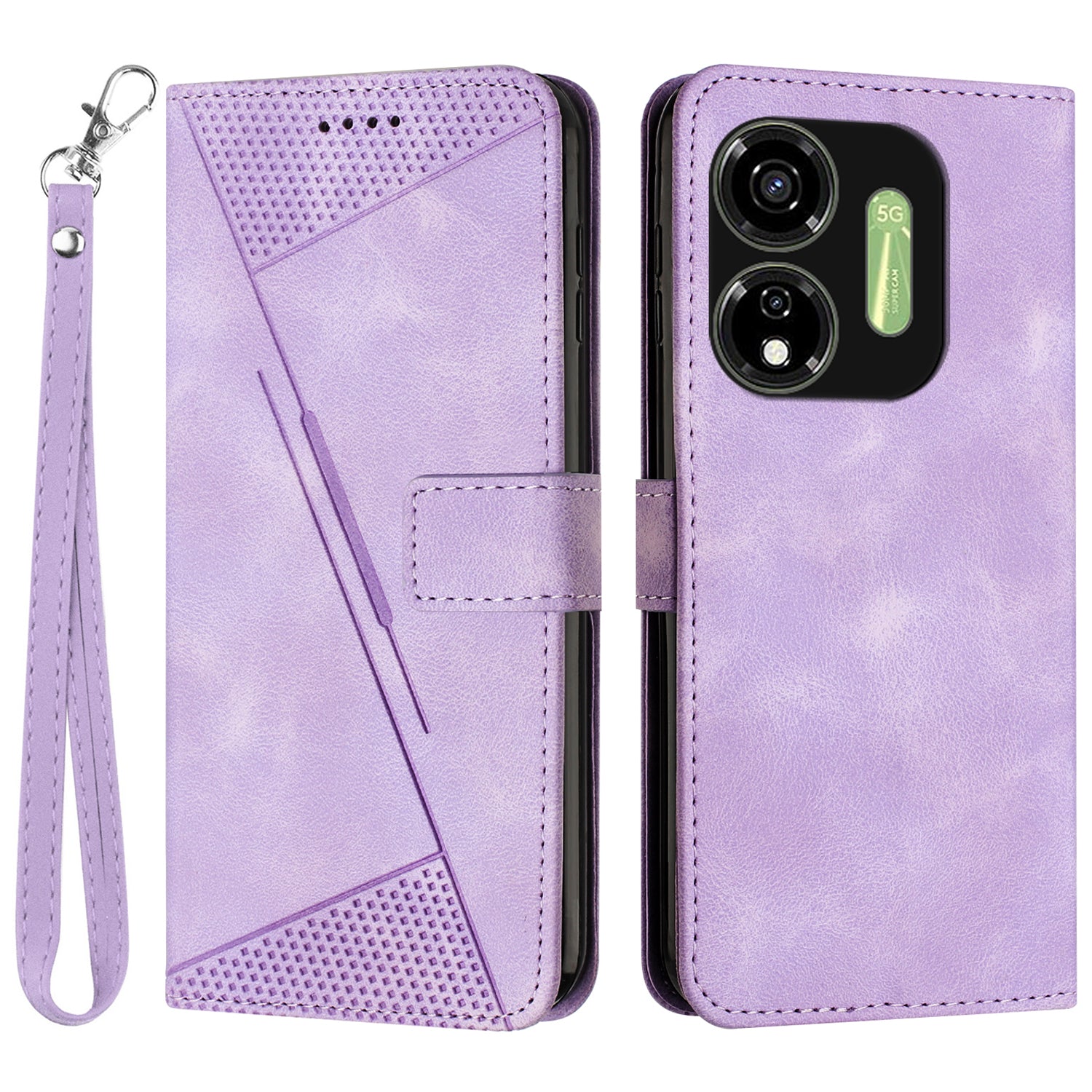For Transsion itel P55 5G P661N Protective Case Triangle Imprinted Leather Phone Cover