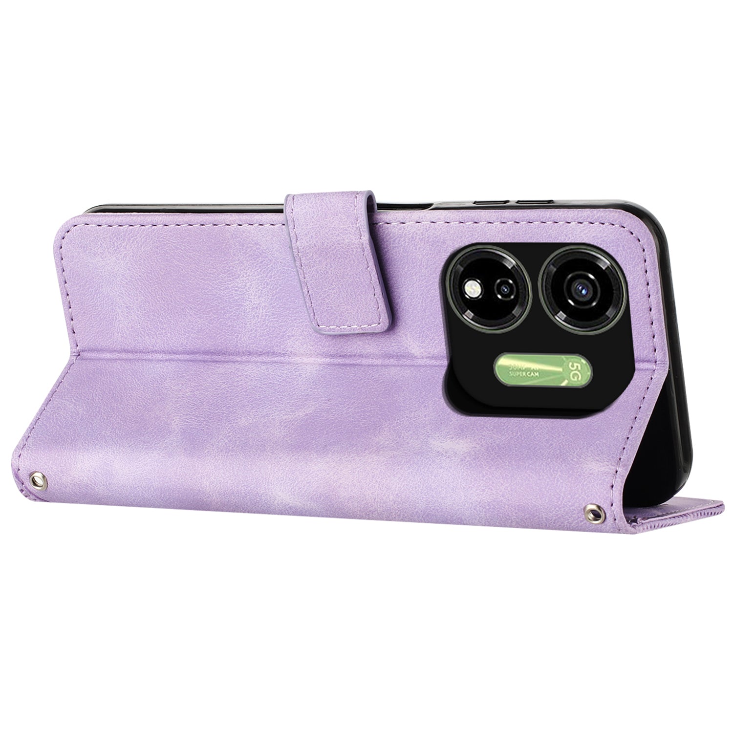 For Transsion itel P55 5G P661N Protective Case Triangle Imprinted Leather Phone Cover