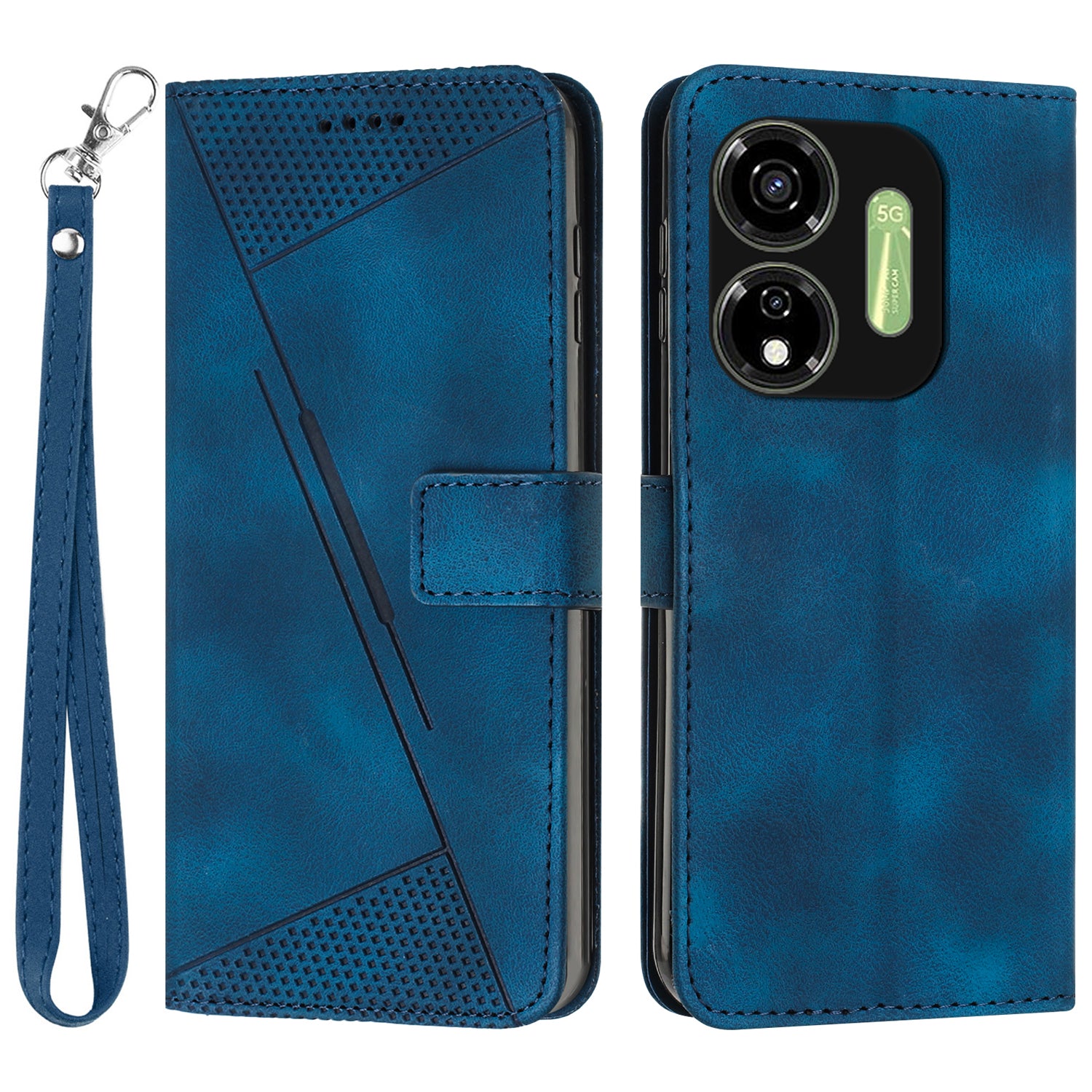 For Transsion itel P55 5G P661N Protective Case Triangle Imprinted Leather Phone Cover