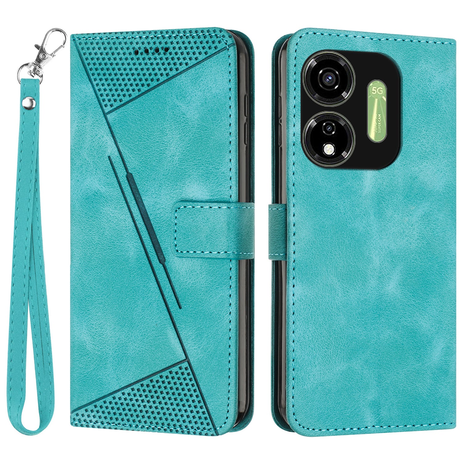 For Transsion itel P55 5G P661N Protective Case Triangle Imprinted Leather Phone Cover