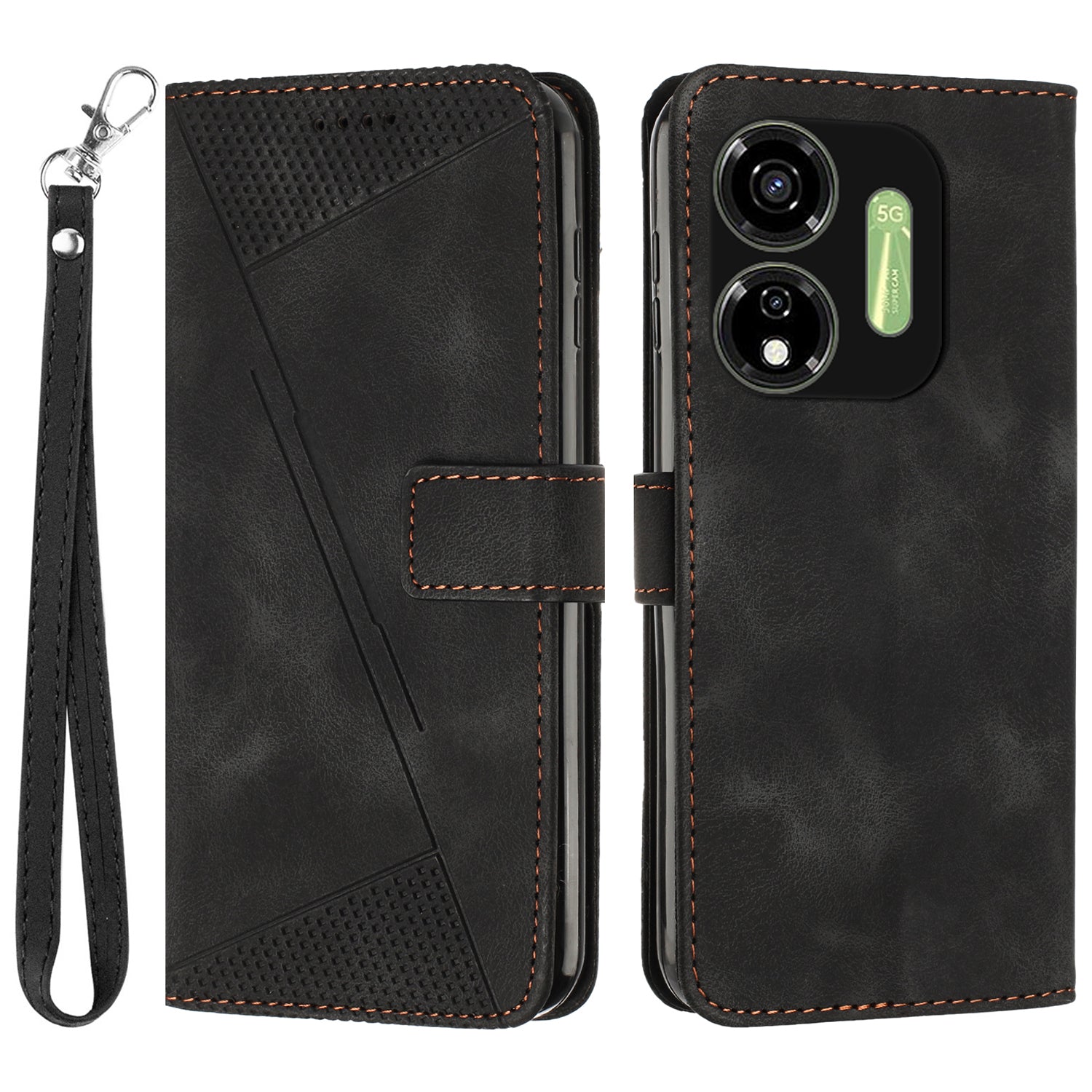 For Transsion itel P55 5G P661N Protective Case Triangle Imprinted Leather Phone Cover