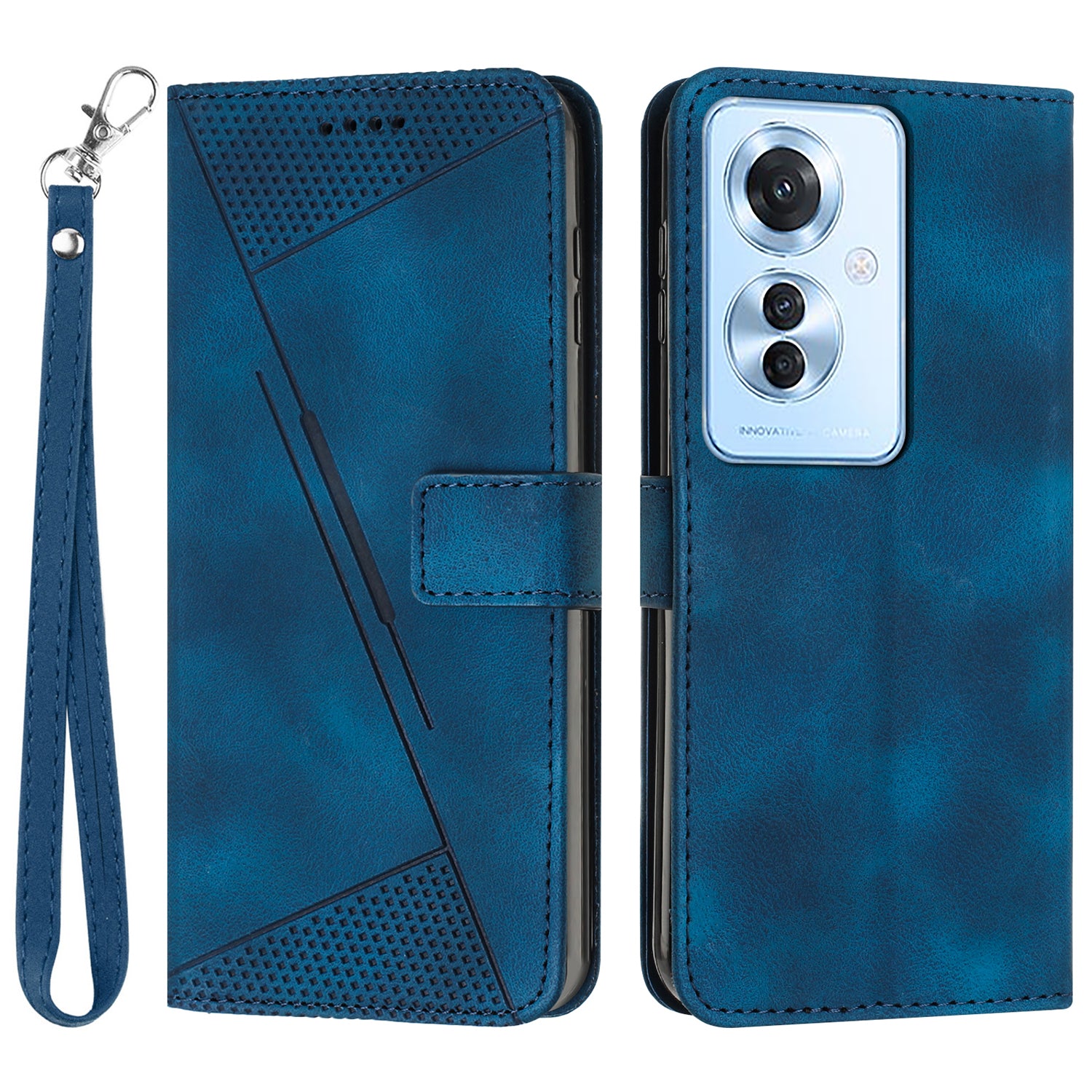 For Oppo Reno11 F 5G / F25 Pro 5G Phone Case Triangle Imprinted Stand Leather Flip Cover