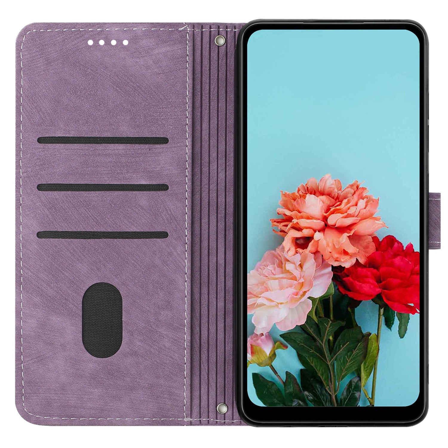 For Oppo A59 5G / A2m 5G Case  Skin Touch Feeling PU Leather Phone Cover with Wrist Strap