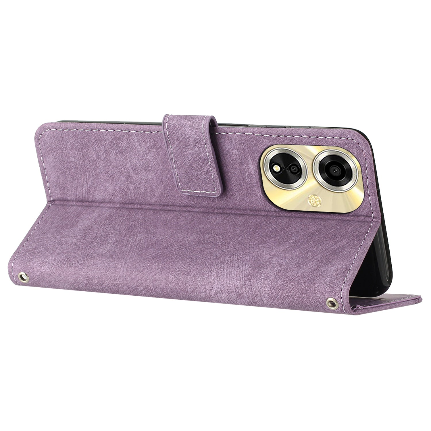 For Oppo A59 5G / A2m 5G Case  Skin Touch Feeling PU Leather Phone Cover with Wrist Strap