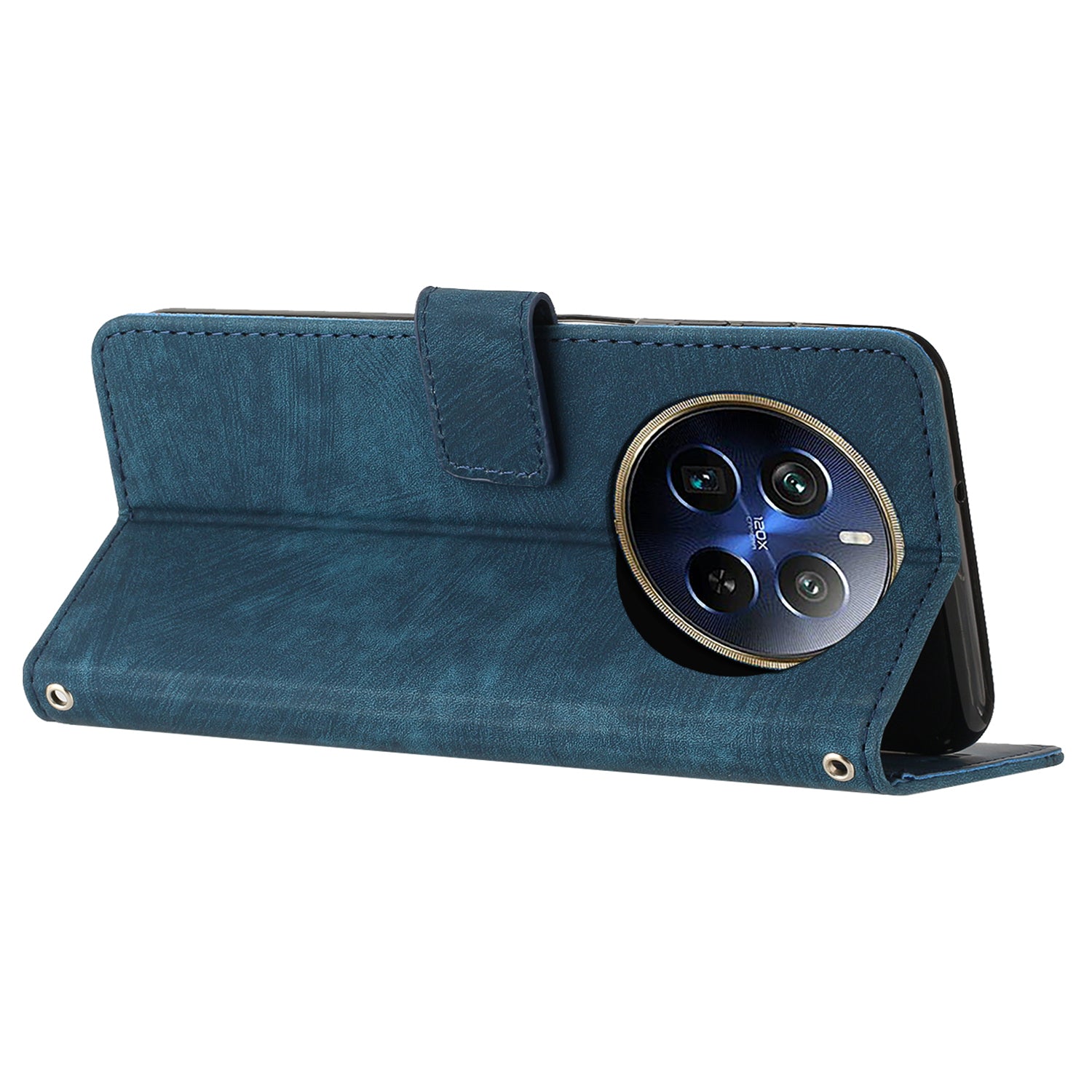 For Realme 12 Pro 5G / 12 Pro+ 5G Magnetic Case PU Leather+TPU Phone Cover with Hand Strap